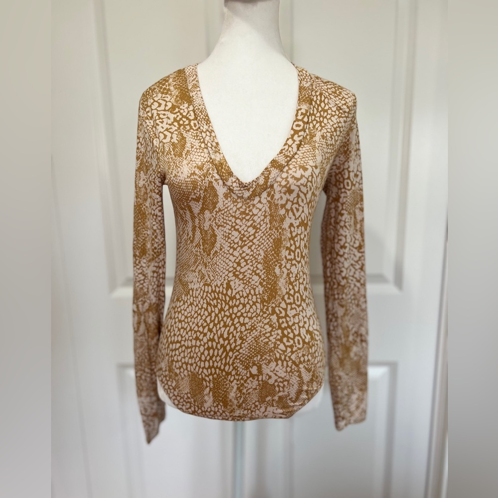 Intimately Free People NWT Maize Animal Pattern Longsleeve Body Suit Size S